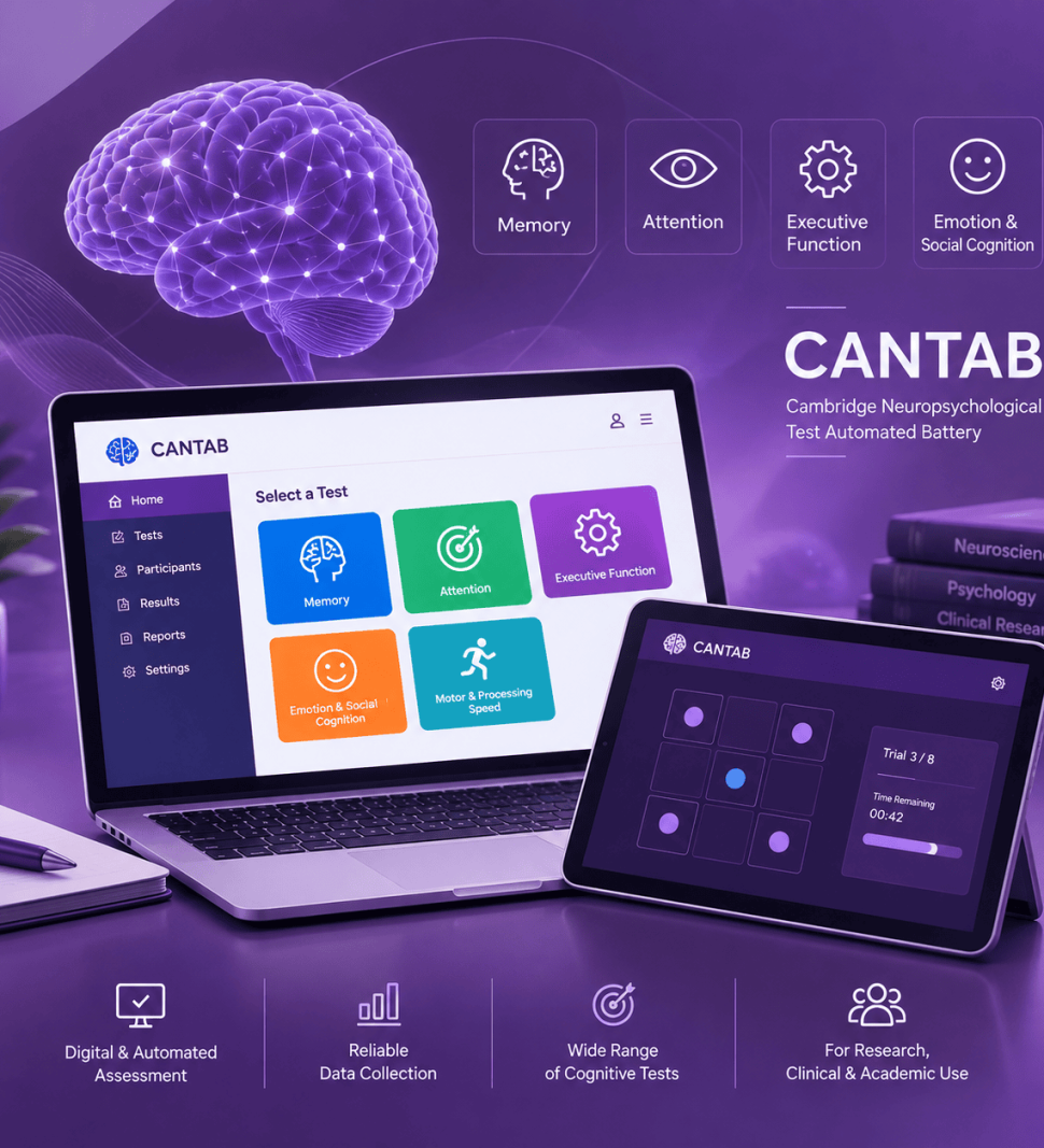نرم افزار CANTAB چیست ؟ نرم افزار CANTAB برای ارزیابی عملکرد شناختی آزمون حافظه CANTAB آزمون توجه و سرعت پردازش CANTAB آزمون عملکرد اجرایی CANTAB ارزیابی شناختی دیجیتال با CANTAB نرم افزار CANTAB برای تحقیقات علوم اعصاب